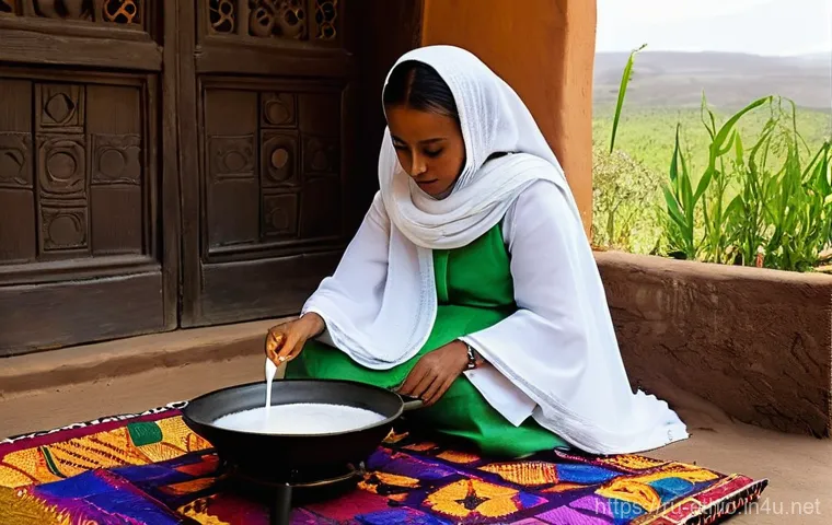 에티오피아 여행 전 준비해야 할 물품 - **A traditional Ethiopian coffee ceremony.**
    *   **Prompt:** A warm, inviting indoor scene depic...